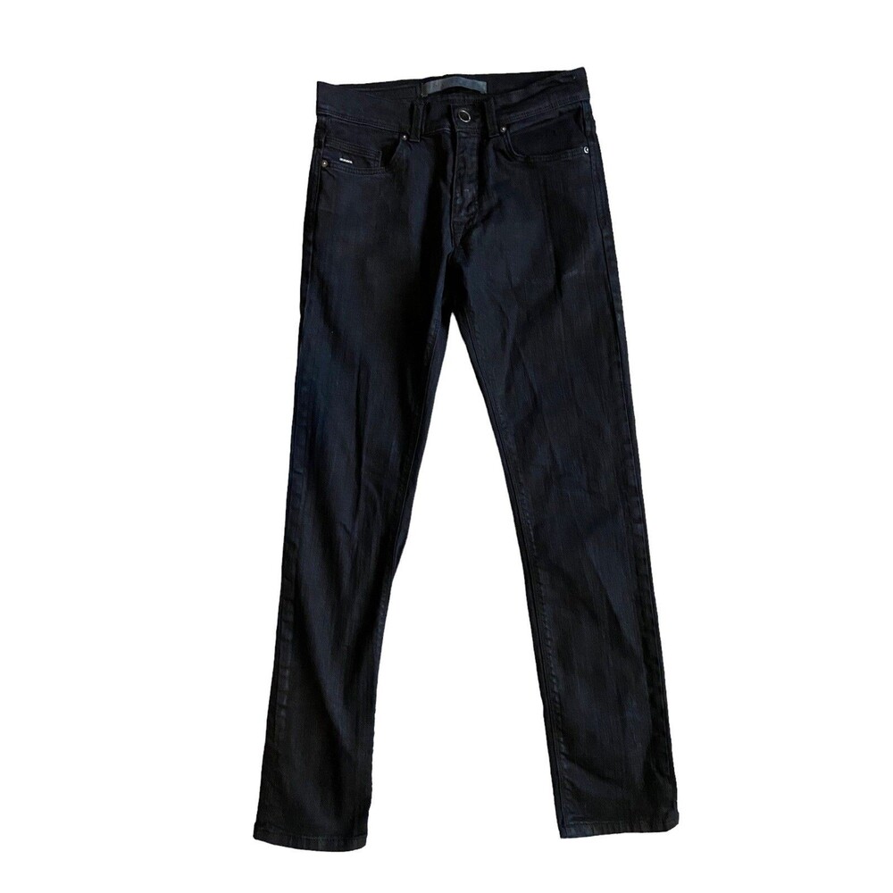 Mens Low Rise Slim Fit Jeans Size 29 Black Goth Punk Steetwear Emo Alt Skater‎